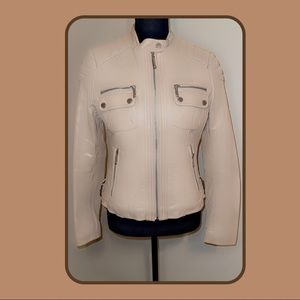 Michael Kors Stand Collar Leather Jacket